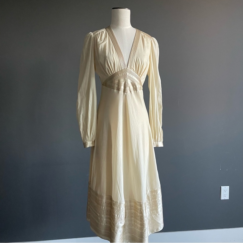 Catherine Malandrino Cream Midi Dress